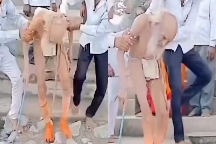 Rescataron a un anciano de una cueva en la India