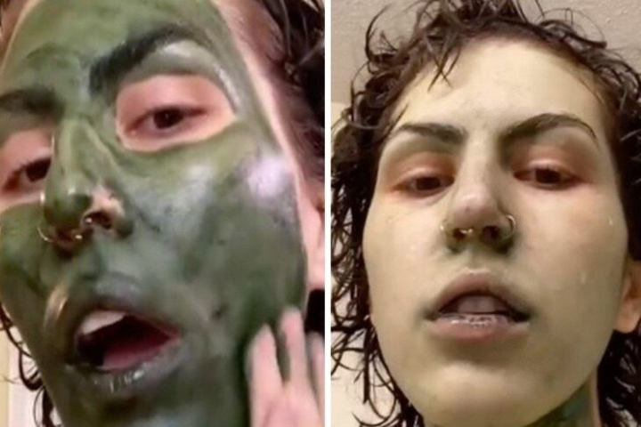 Usó mascarilla para lucir mejor en una entrevista de trabajo y terminó con la cara teñida de verde