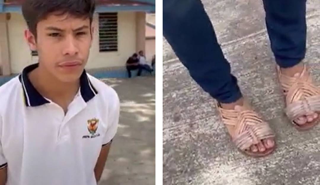 Así castigó un padre a su hijo por burlarse de compañero por llevar tenis chiviados