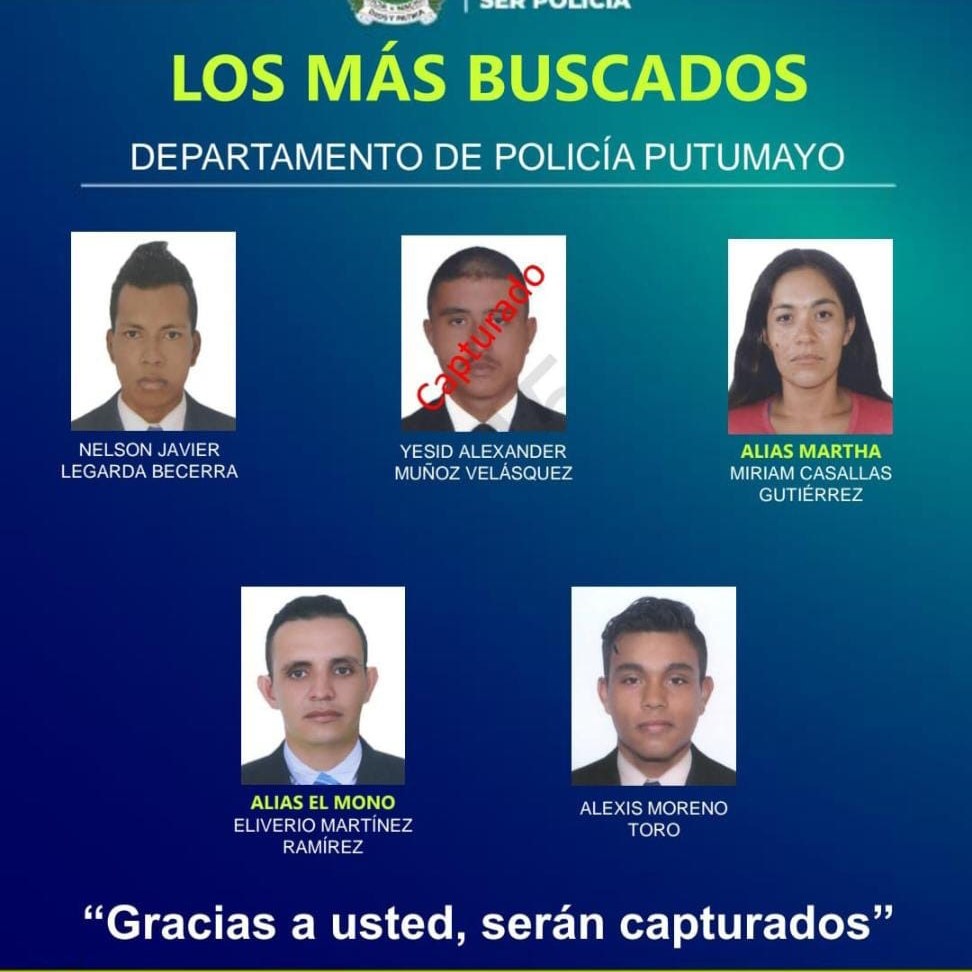 Capturada la mujer mas buscada en putumayo