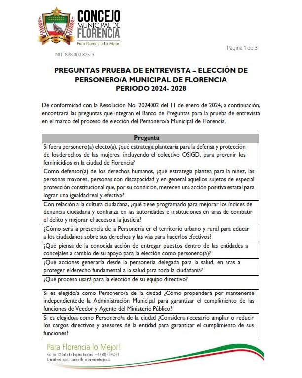 Avanza proceso para elegir personer@ en Florencia