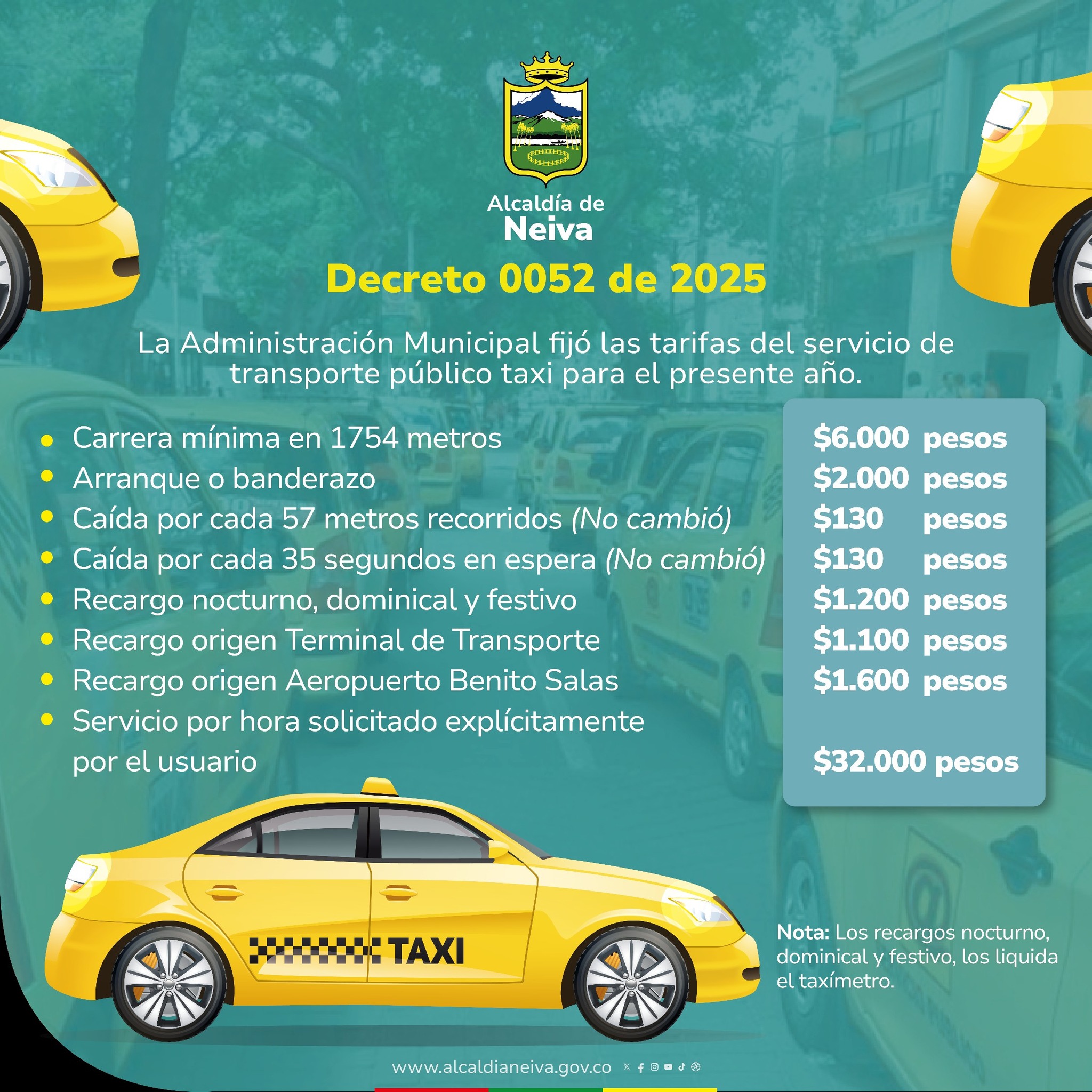 Suben tarifas de taxi