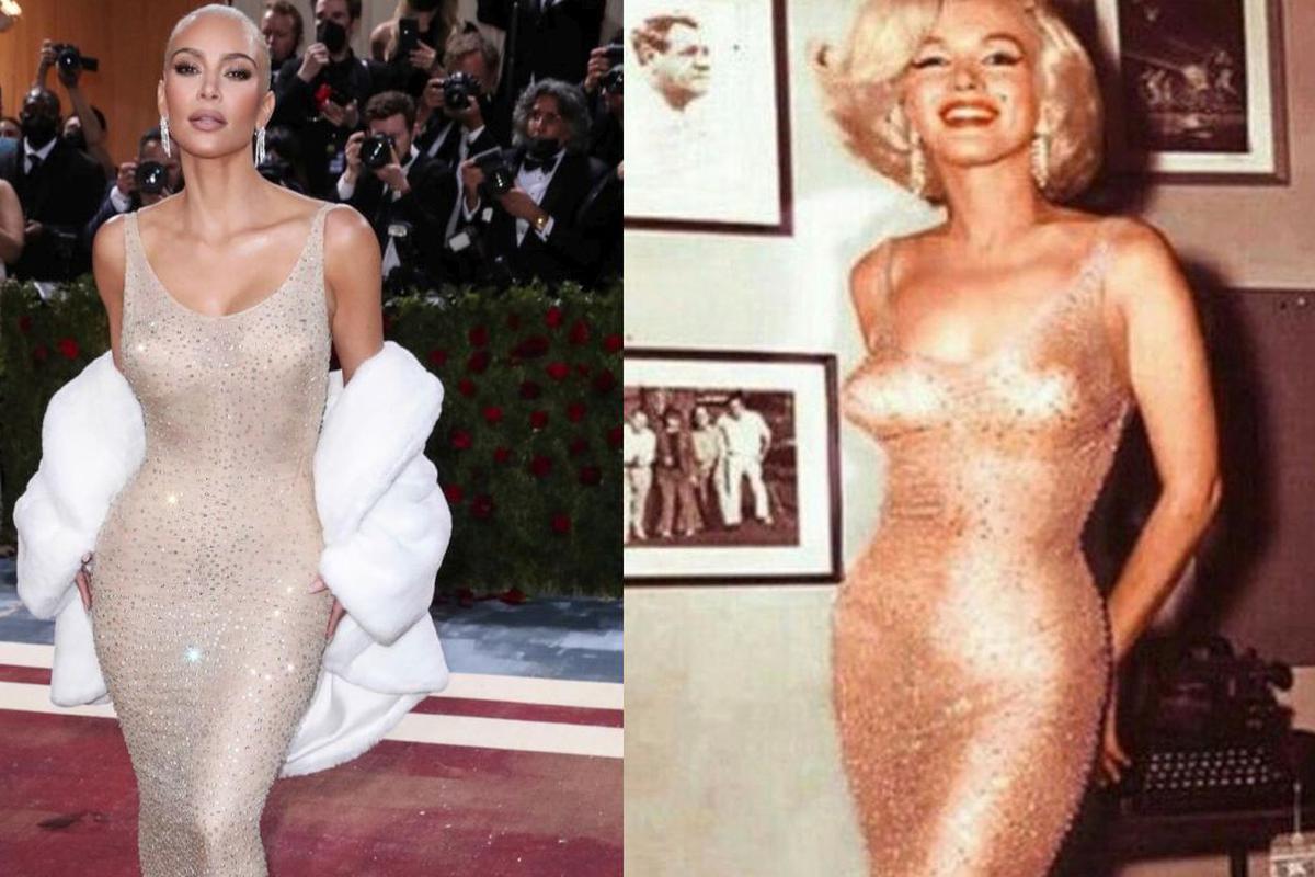 Acusan a Kim Kardashian de dañar vestido de Marilyn de la Met Gala