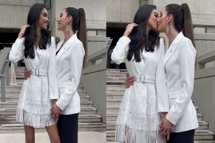 Dos ex reinas de belleza se casaron por lo civil