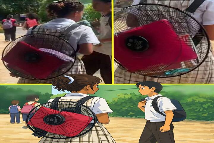 Estudiante mexicana conmueve en redes por asistir a clases con una mochila hecha por su padre