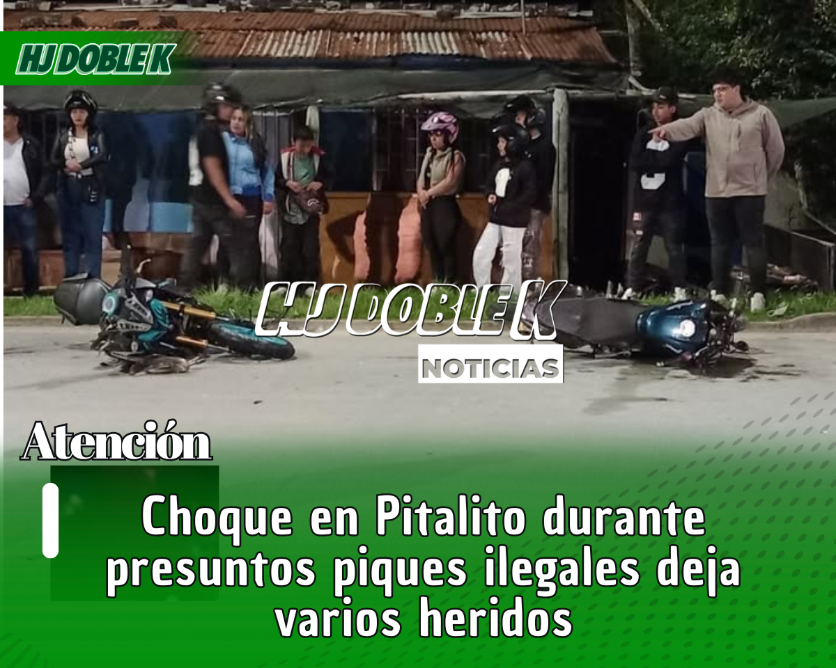Choque en Pitalito durante presuntos piques ilegales deja varios heridos