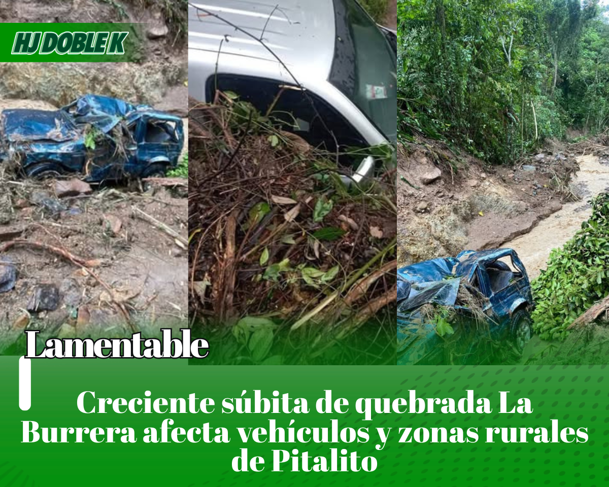 Creciente súbita de quebrada La Burrera afecta vehículos y zonas rurales de Pitalito
