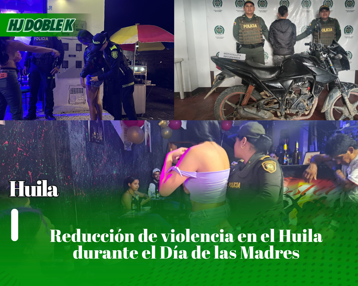 Reducción de violencia en el Huila durante el Día de las Madres