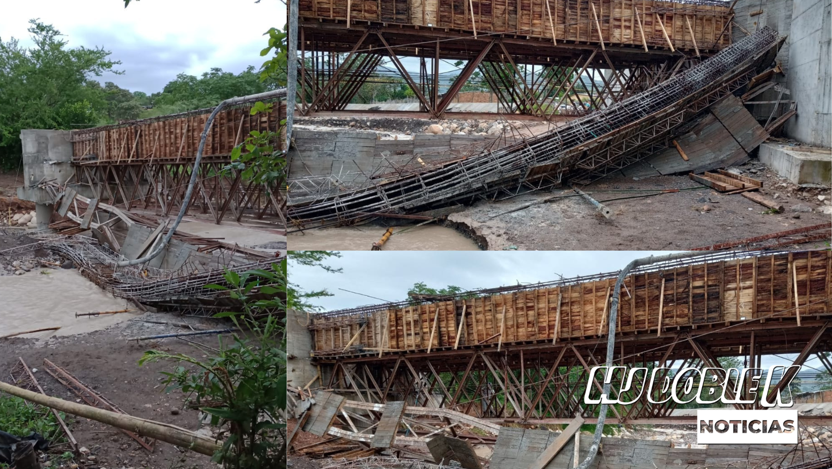 Puente en construcción se desplomó en Timaná, Huila