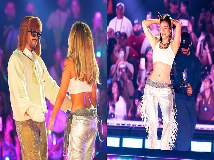 Karol G apareció como invitada sorpresa en la tercera y última noche de Bad Bunny en Medellín