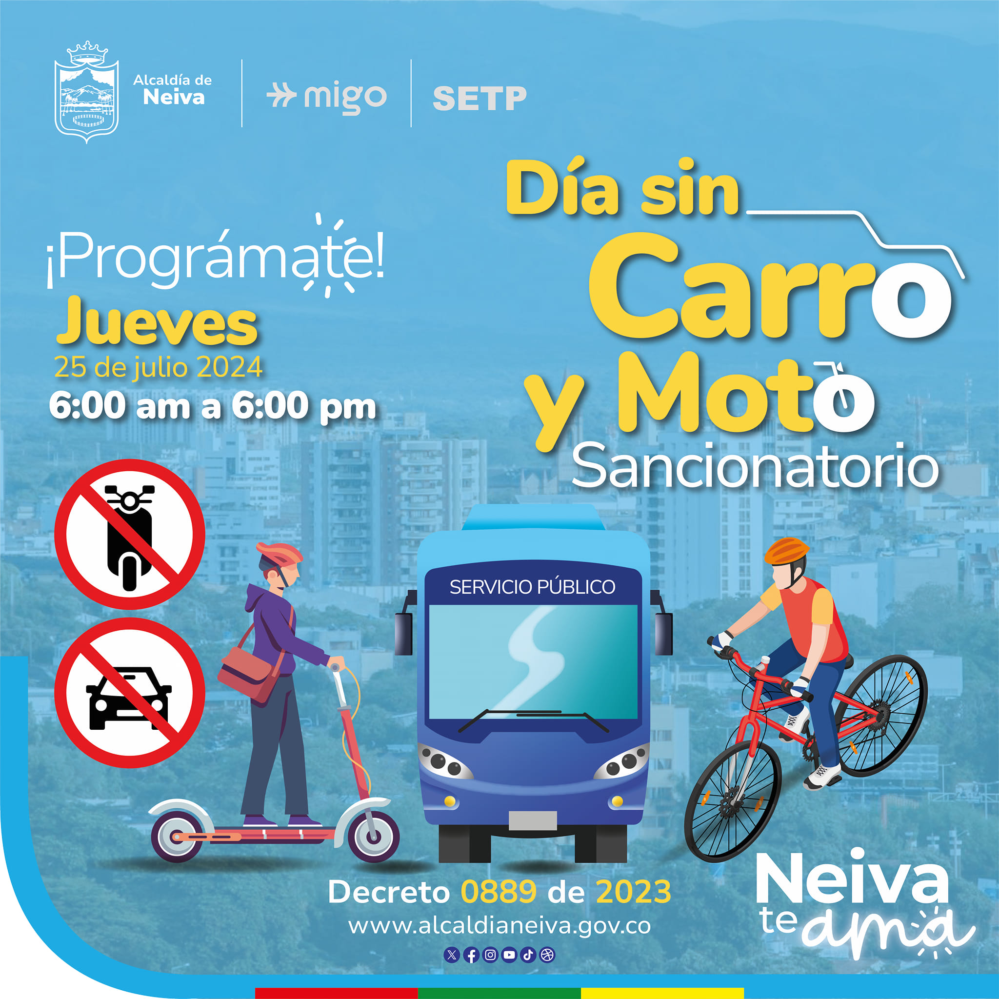 [AUDIO] El próximo 25 de julio se tendrá el día sin carro y moto en Neiva