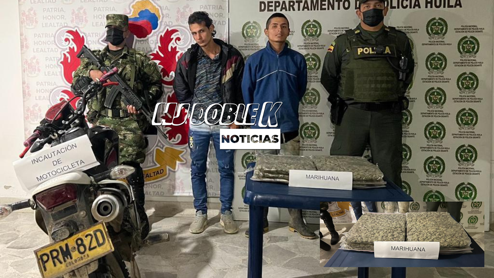 Dos hombres fueron capturados con 6 paquetes de marihuana.