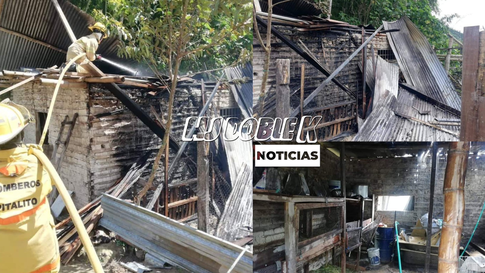 Incendio estructural registrado en la vereda Higuerón de Pitalito.