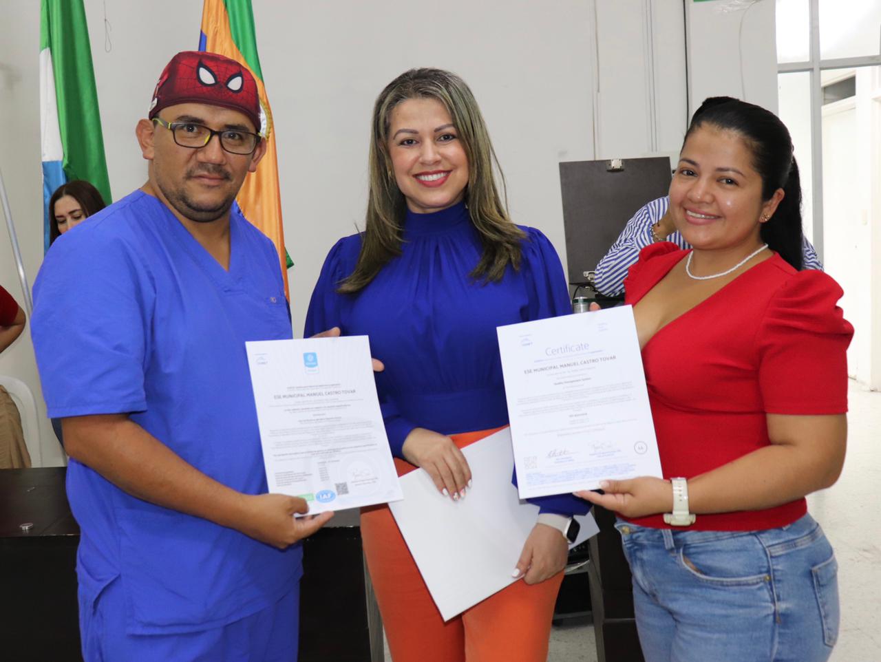 La ESE Manuel Castro Tovar renovó la certificación de calidad ISO 9001:2015 del ICONTEC