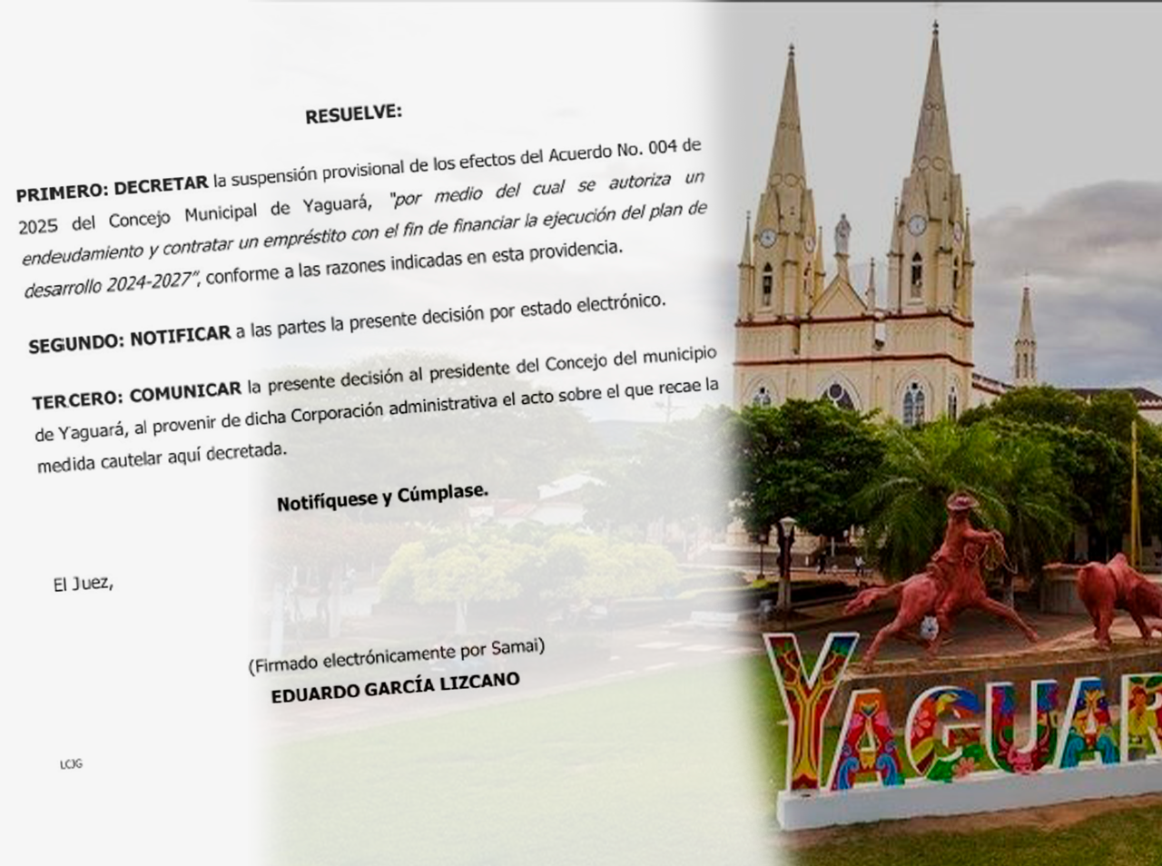Juzgado suspende endeudamiento por 4.500 millones aprobado por el Concejo de Yaguará