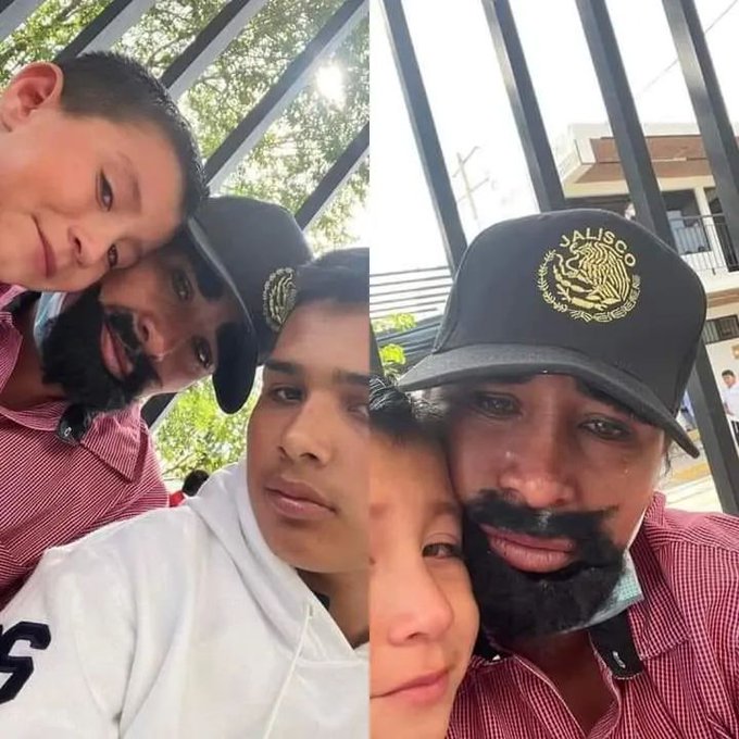 Madre soltera se puso barba y camisa para darles a sus hijos un Día del Padre