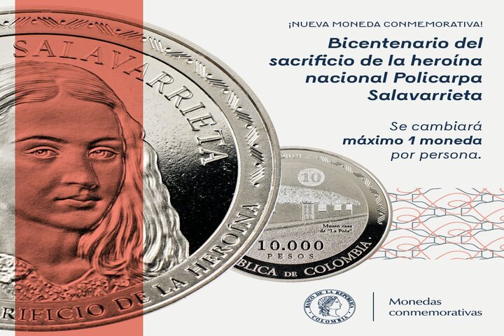 La moneda de $10.000 inspirada en Policarpa Salavarrieta ya esta lista
