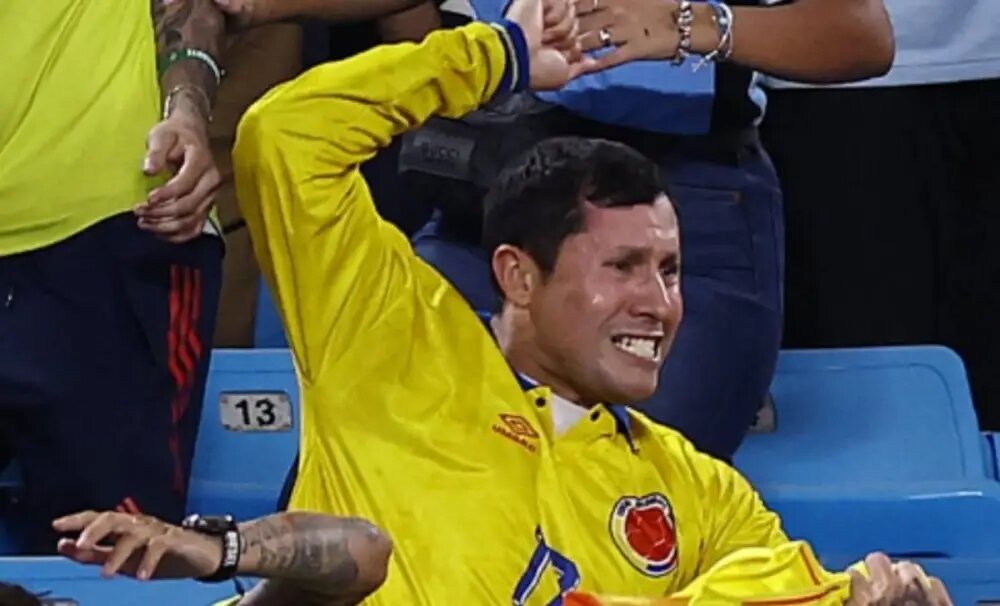 Este es el hincha colombiano que le puso su "Ta te quieto" al jugador Uruguayo