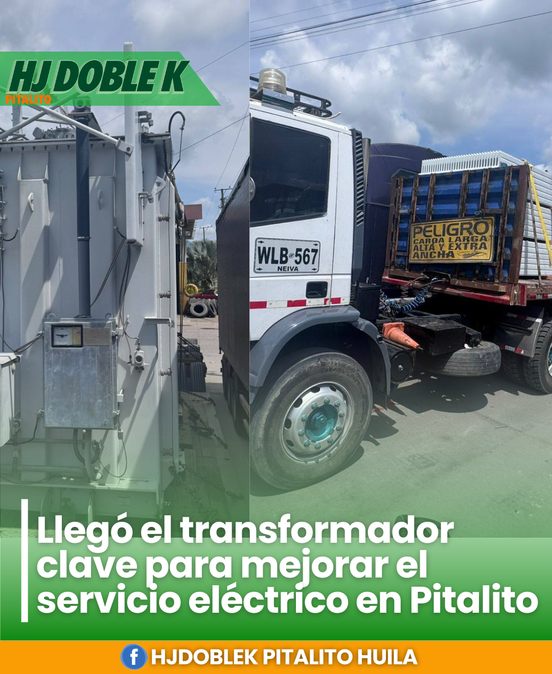 Llegó el transformador clave para mejorar el servicio eléctrico en Pitalito