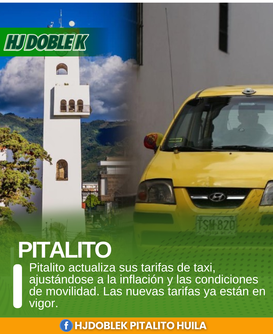 Pitalito actualiza sus tarifas de taxi, ajustándose a la inflación y las condiciones de movilidad. Las nuevas tarifas ya están en vigor.