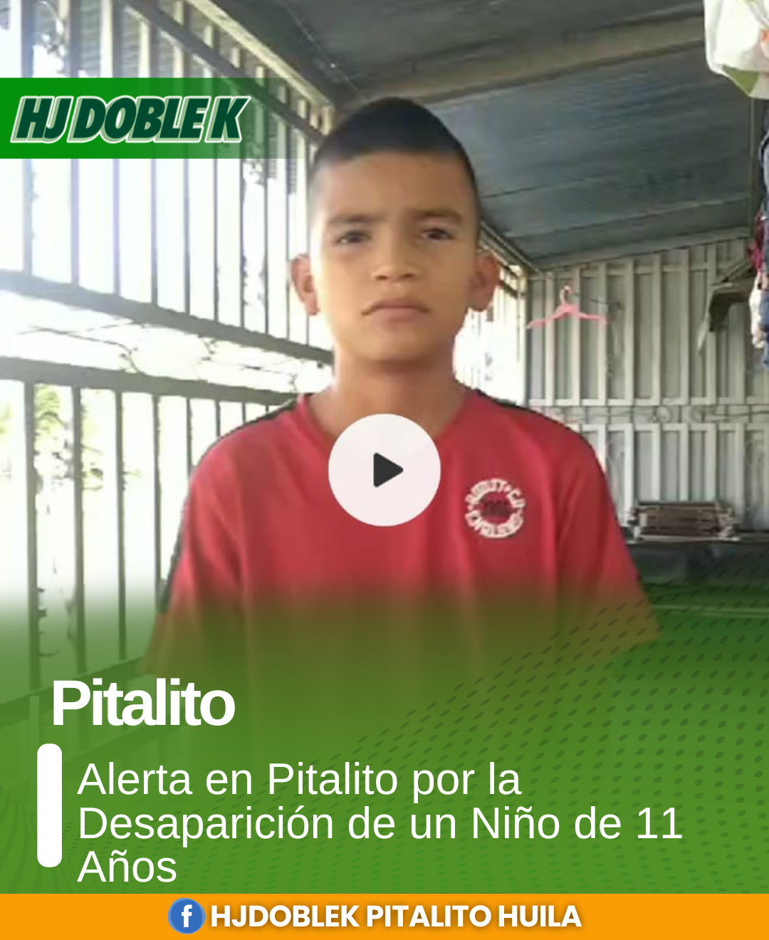 Alerta en Pitalito por la Desaparición de un Niño de 11 Años