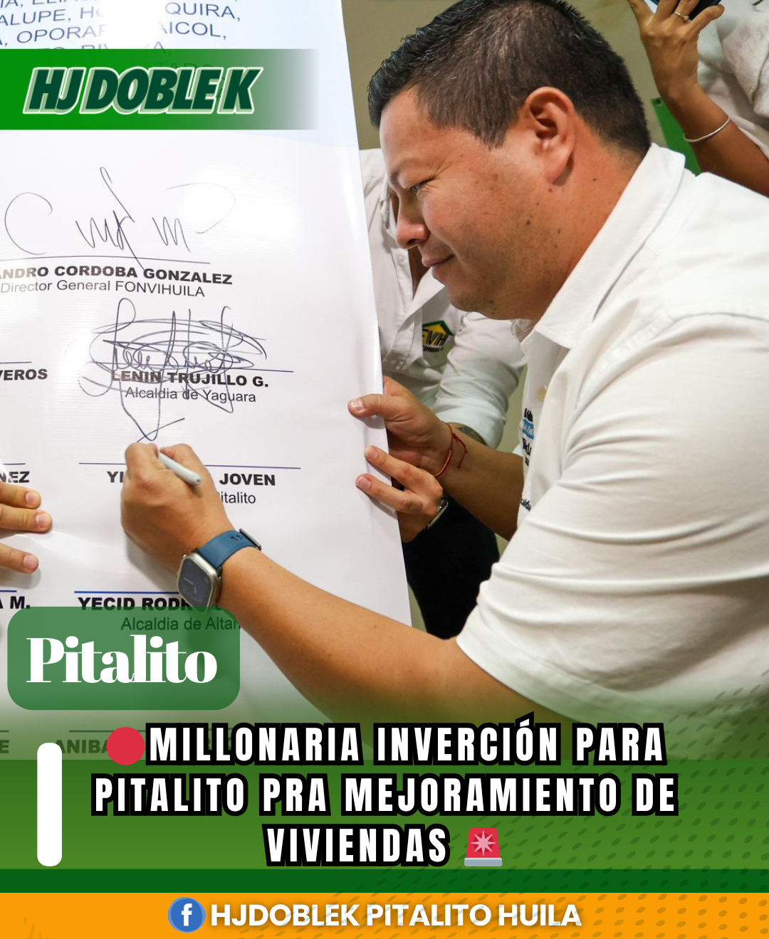 🏠 Inversión por $1.000 millones para mejorar viviendas rurales en Pitalito