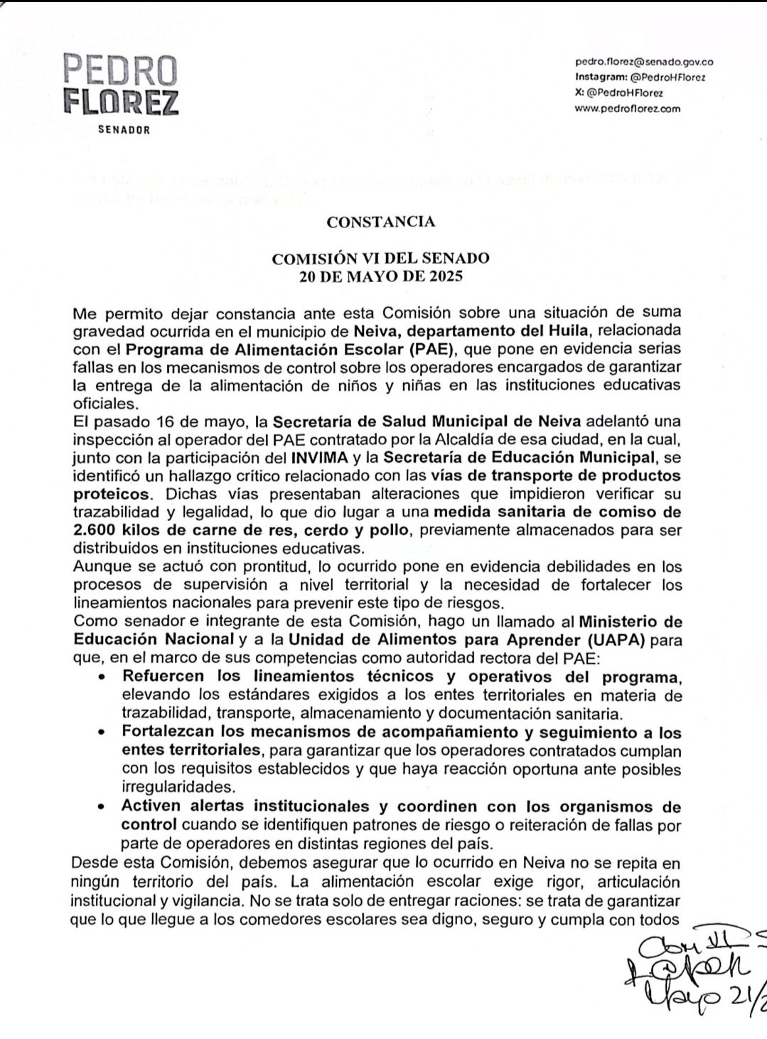 En el congreso fue denunciado fallas en el PAE de la ciudad