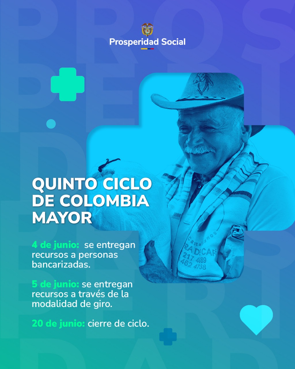 Hasta el 20 de junio estará disponible el pago de Colombia Mayor