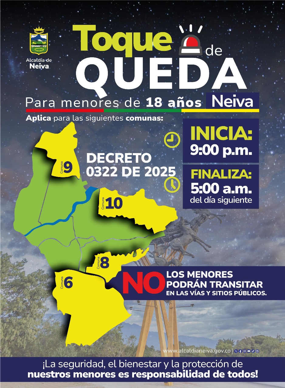 Inició toque de queda pedagógico para menores en Neiva