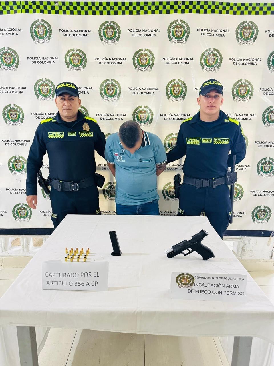 Capturado en Pitalito por disparar arma de fuego en aparente estado de embriaguez