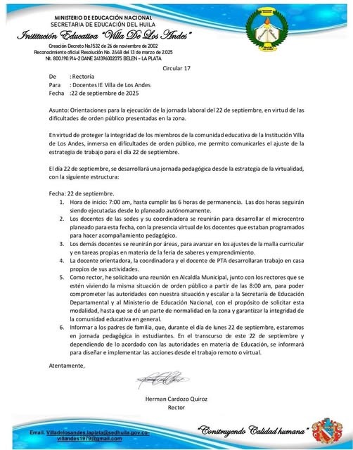 Orden público obliga a clases virtuales en institución educativa de Belén, La Plata
