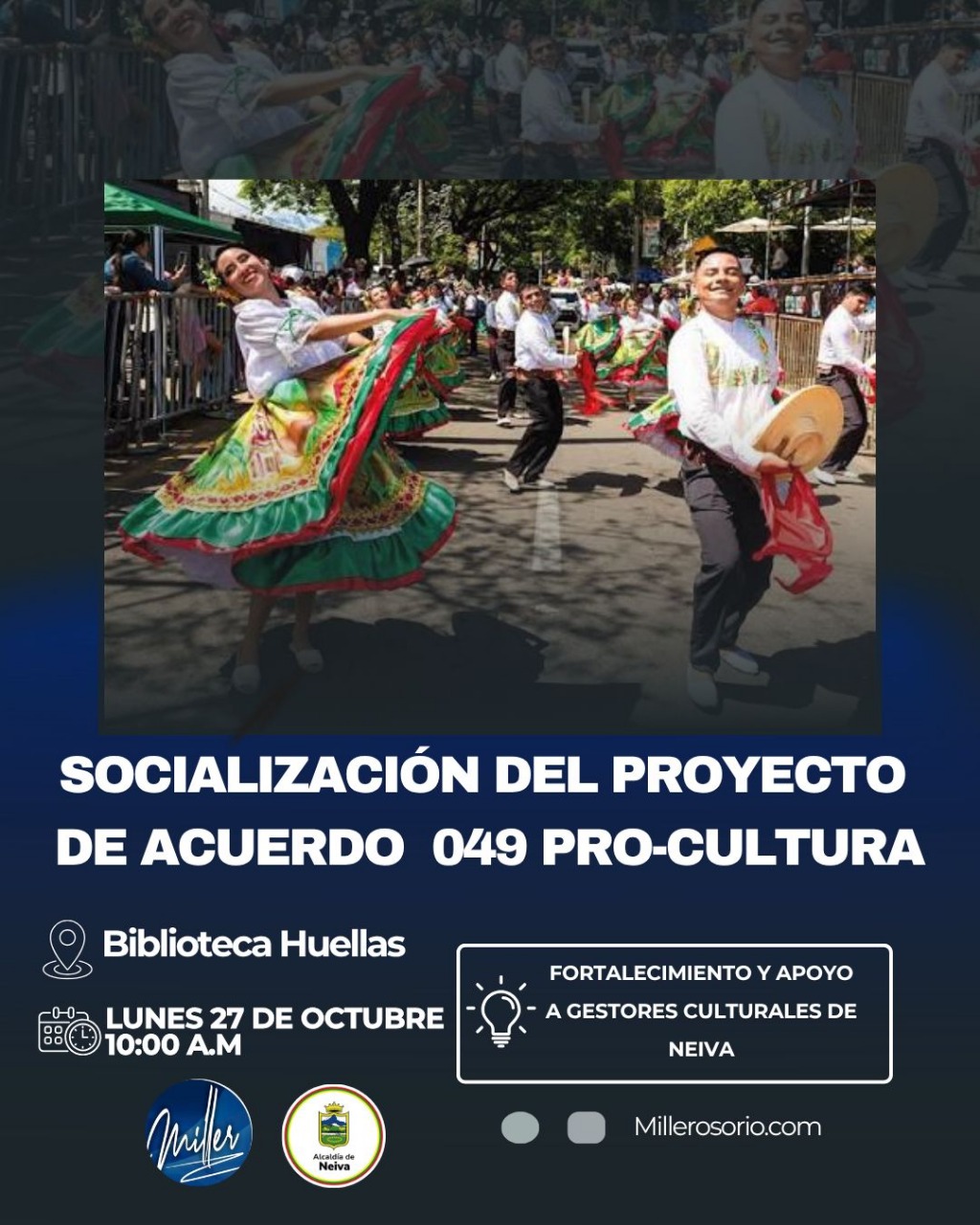 Neiva ajustará tarifa de la Estampilla Pro-Cultura para fortalecer el sector cultural