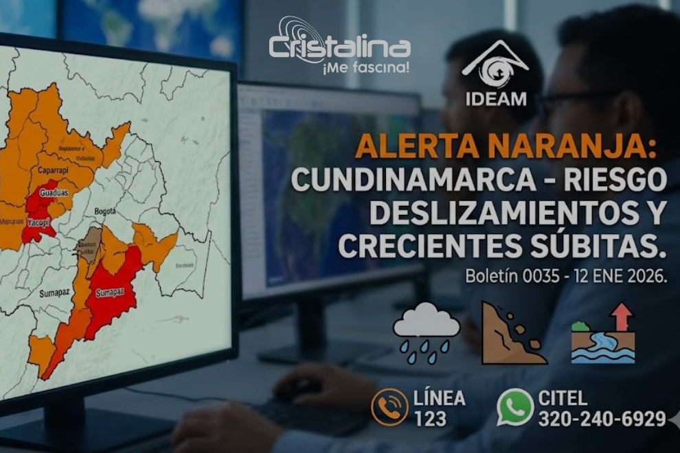 IDEAM declara alerta naranja en Cundinamarca por lluvias y riesgos naturales