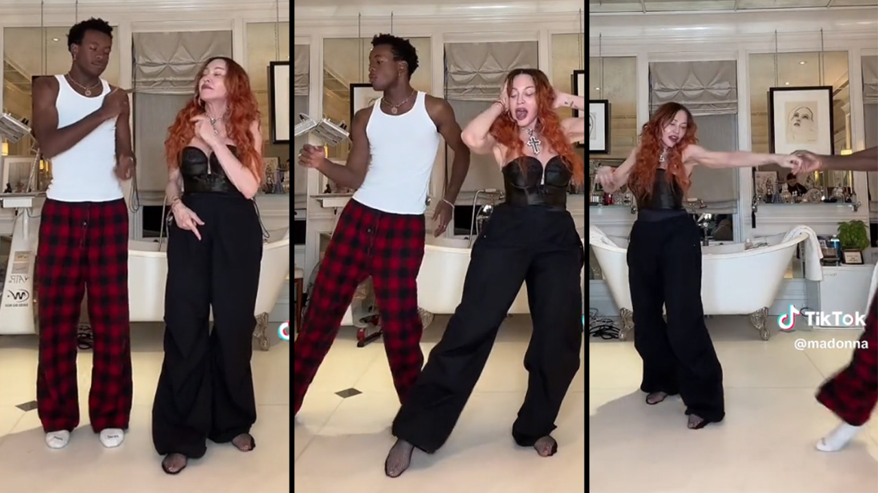 Madonna bailando una salsa del Joe Arroyo