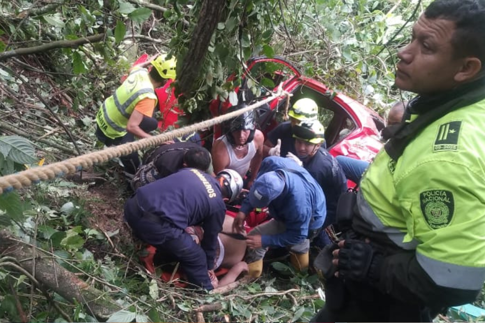 Accidente en vía rural de La Vega