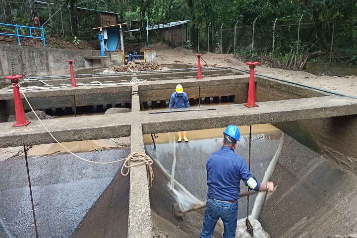 Ayer en la tarde terminaron los trabajos en la bocatoma el Caraño