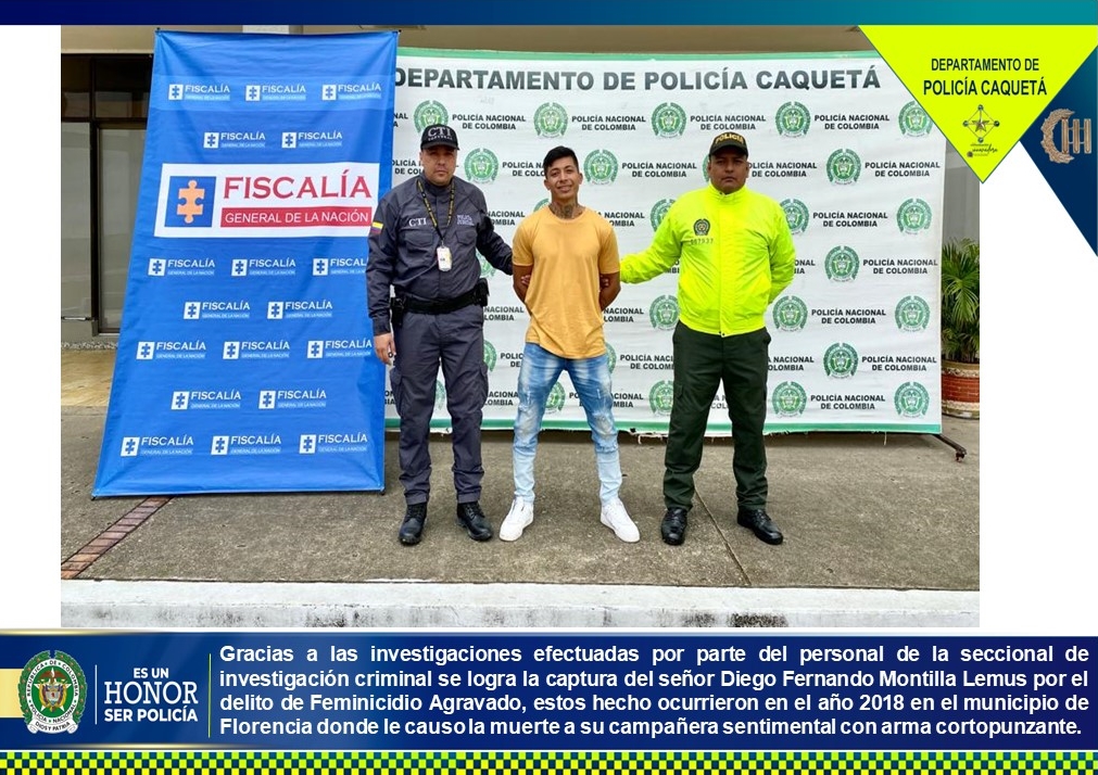 Capturan a hombre por Feminicidio.