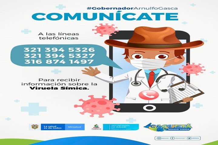 ACTIVAN LÍNEAS TELEFÓNICAS PARA EL REPORTE DE CASOS SOSPECHOSOS DE VIRUELA SÍMICA.