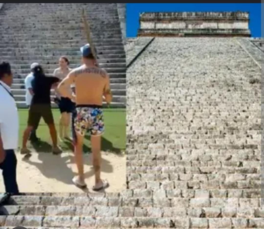 Turista se fue de vivo y subió a pirámide protegida en México; lo bajaron a 'palo'