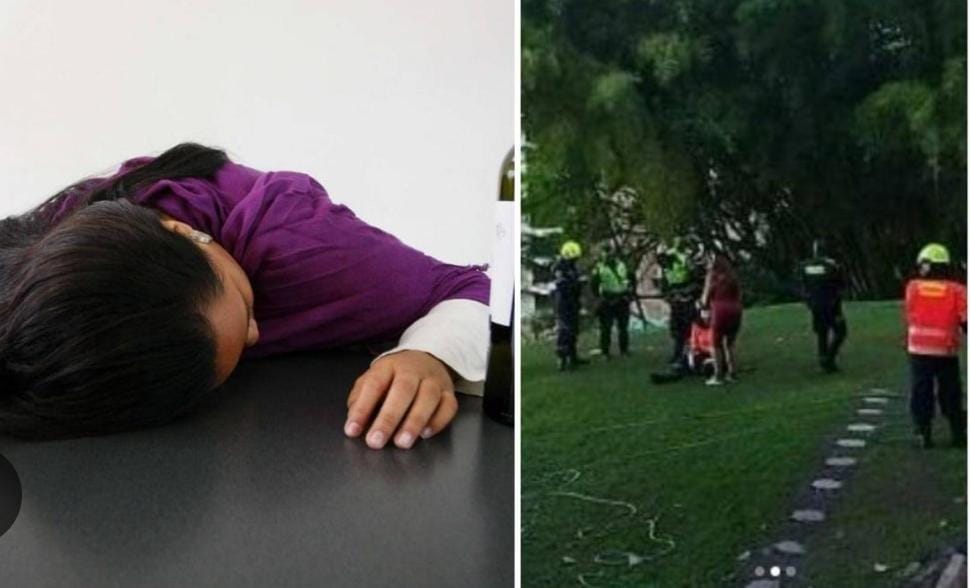 Borracha despechada se cayó a caño en Medellín; caminaba con botellas y gritando