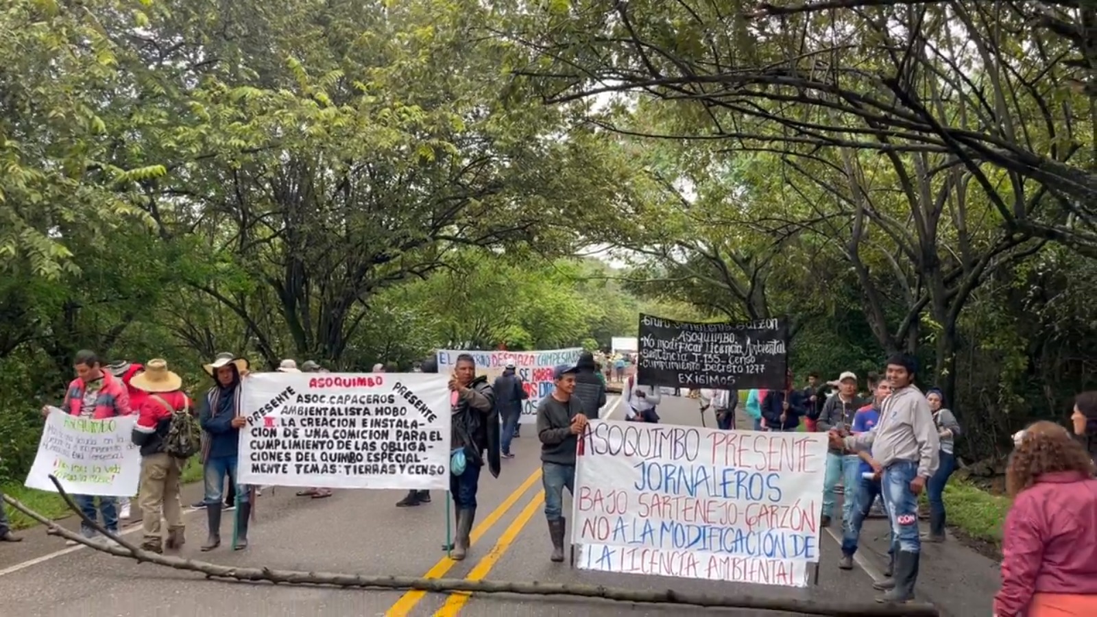 La vía vía Hobo - Gigante cerrada por manifestaciones
