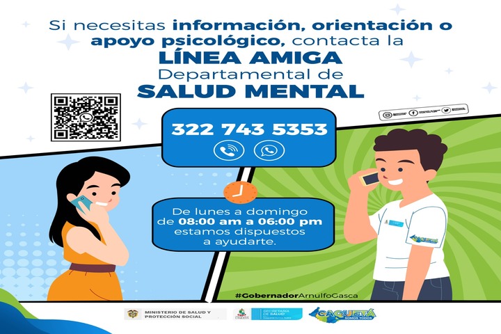 Secretaria de salud invita a la comunidad a utilizar línea de salud mental