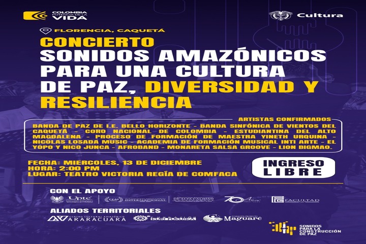 Florencia será escenario de sonidos para la construcción de paz