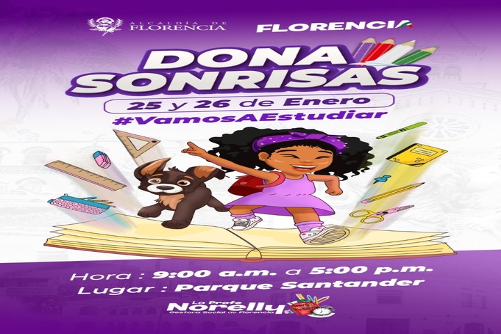 "Dona Sonrisas, Vamos a Estudiar": noble causa liderada por la gestora social Norelly Torres .
