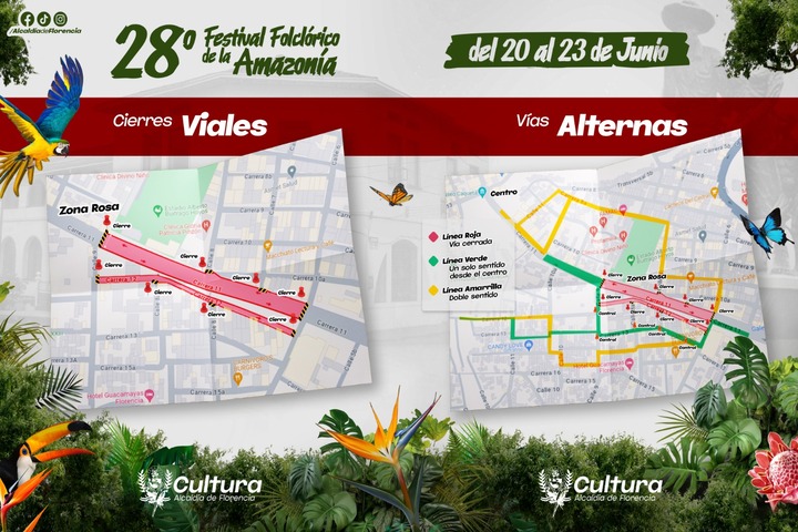 Invitación al Festival Folclórico de la Amazonía y medidas de movilidad para el San Pedro en Florencia