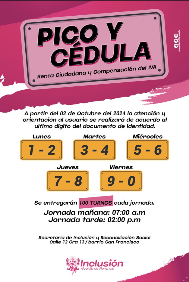 Anuncian pico y cedula para el pago de Renta  y Devolución.