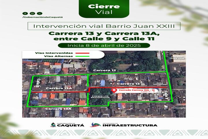 Avanza Mejoramiento Vial En Florencia Con Intervención En El Barrio Juan XXIII
