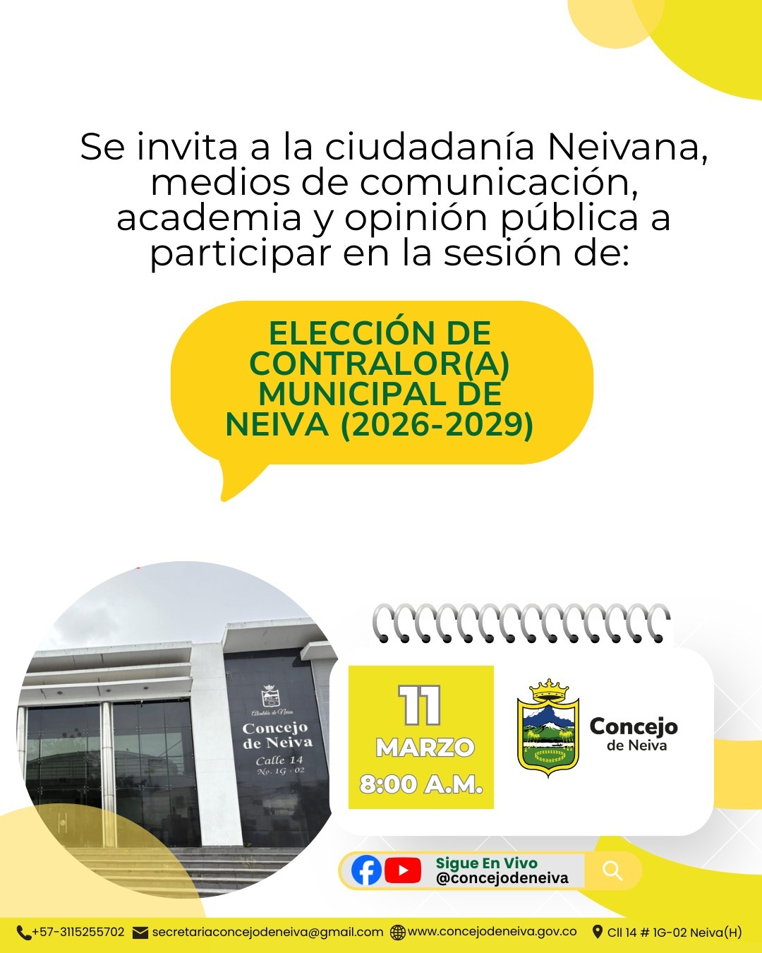 Será elegido Contralor municipal
