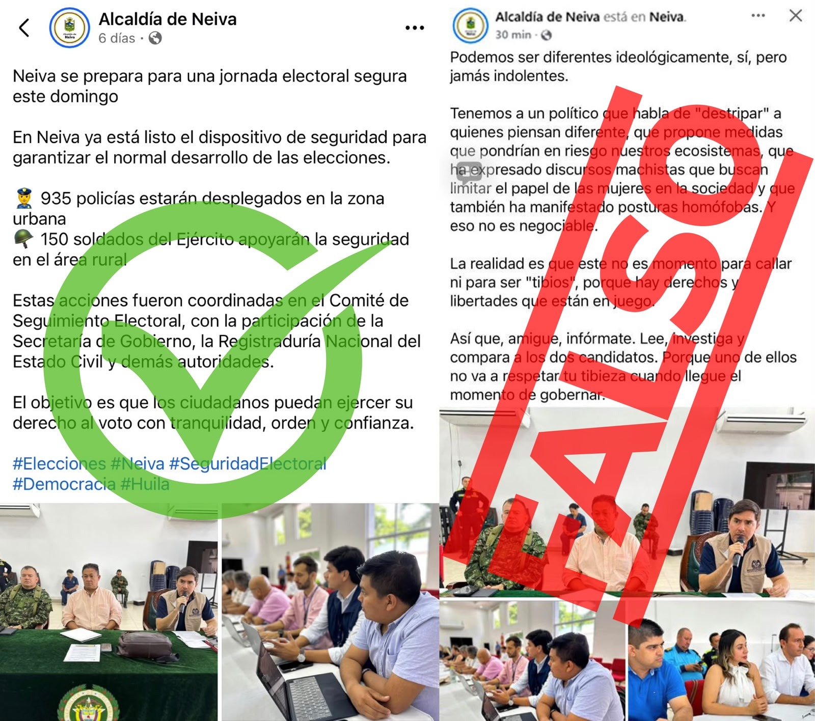 Personas inescrupulosas estan utilizando cuentas falsas para suplantar redes de la Alcaldía