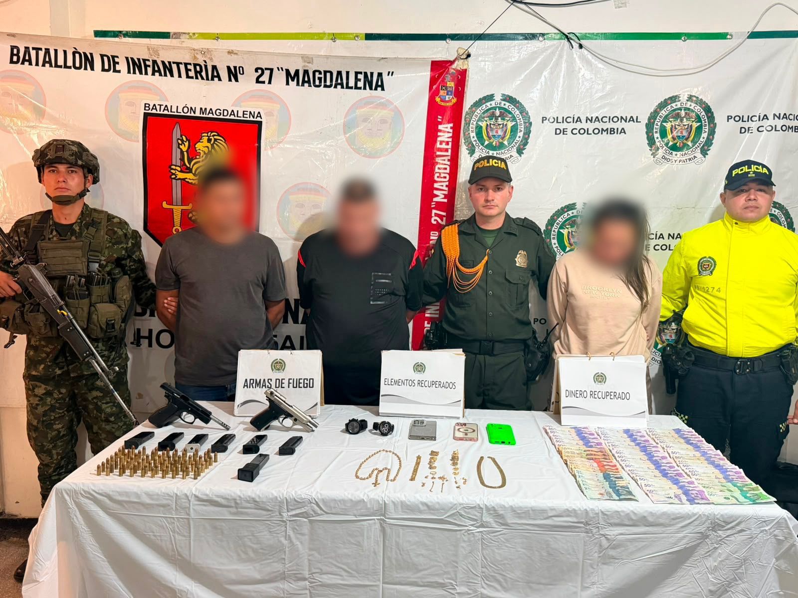 Recuperan millonario botín y capturan a tres presuntos implicados en hurto en Pitalito